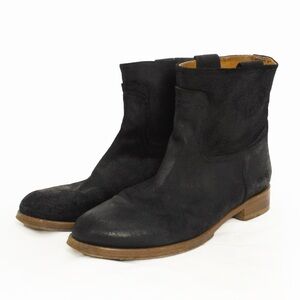 Rag & Bone Black Holly Waxed Suede Leather Flat Ankle Boot  Bootie Shoes
